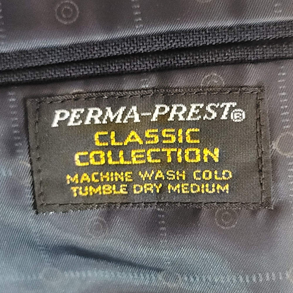 Perma-Prest Blazer Jacket Mens 46R Navy Gold Button Dacron Polyester Vintage - Picture 7 of 16